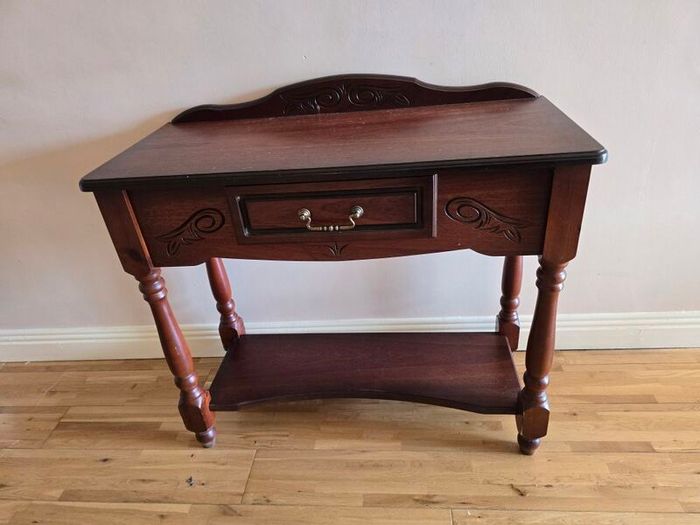 old furniture side table and mirror