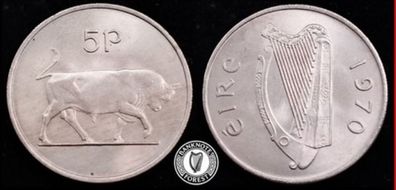 [#2381] - Ireland 1970 | Irish 10p | 10 Pence | Salmon | KM.23 | UNC