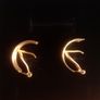 Vintage Italian 18ct tricolour gold half hoop earrings Image 2
