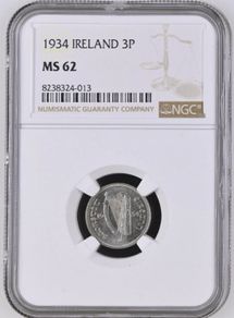 Ireland 1934 | Irish 3p | 3 Pence | Hare | KM.4 | MS 62