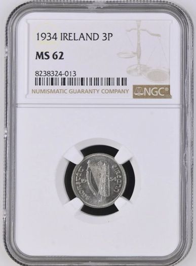 Ireland 1934 | Irish 3p | 3 Pence | Hare | KM.4 | MS 62