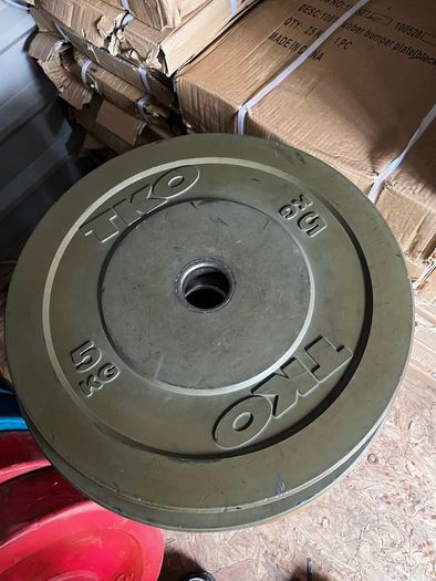 150kg olympic coloured bumper weight set