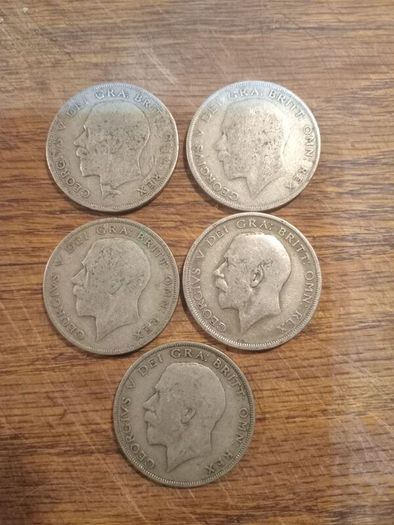 5X GeorV .500 halfcrowns.
