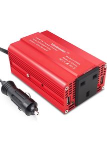 Power Inverter 200W 12V to 240V UK Socket Dual USB DC TO AC Converter Car Cigarette Adapter