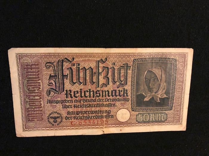 50 reichsmark banknote from Germany 1939
