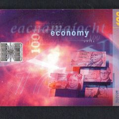 1996 Ireland 100 unit Irish culture economy definitive depicting abstract designs for various Irish cultural activities (Schlumberger) Call Card Used