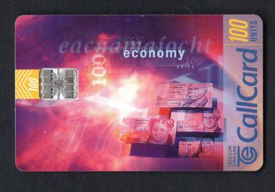 1996 Ireland 100 unit Irish culture economy definitive depicting abstract designs for various Irish cultural activities (Schlumberger) Call Card Used