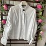 shirt Zara size large white blouse with grandfather frilled collar Image 3