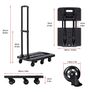 Heavy Duty Folding Hand Truck, Rotating Wheel Folding Trolley Folding Platform Luggage Cart Platform Truck for Luggage, Travel, Shopping, Auto, Moving and Office Use Image 3