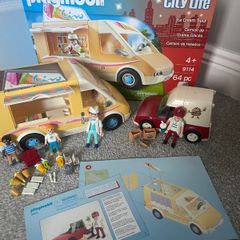 Playmobil ice cream van and delivery vehicle