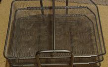 IKEA Dokument Document Sliding 3 Tier Silver Metal Mesh Organizer