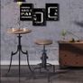 Bar stool Swivel Chair Dining Wooden Top Adjustable W/Footrest Pine Wood Steel Brown (FREE EXPRESS SHIPPING) Image 4