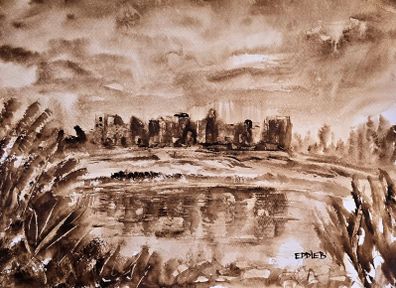Roscommon castle watercolour