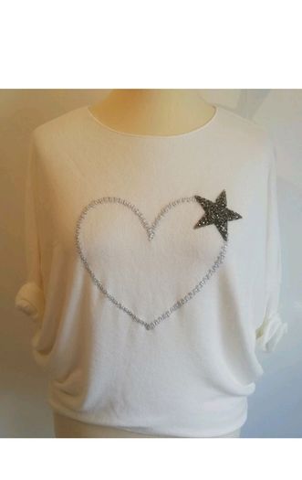 Carla Giannini Angora Wool Jumper White Heart Star One Size NWT  CAN POST