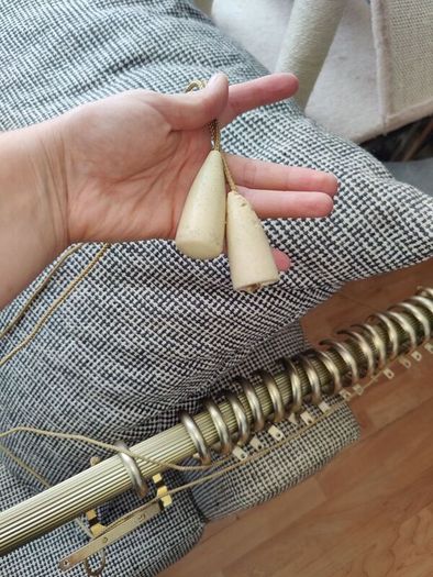 Vintage Brass Style Extendable Curtain Pole with Corded Track System