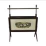Vintage Italian Mahogany  Brass Magazine Rack attributed to Ico Parisi 1950s Image 9