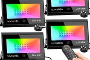 25W LED RGB Flood Lights with IR Remote, IP66 Waterproof Outdoor Stage Uplights, DIY Modes, Dimmable Color Changing Floodlight for Events Halloween Christmas Garden Landscape, 4 Pack