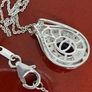 Silver Natural Moroccan Amethyst & White Zircon Twisted Vine Pendant with Chain Image 8