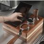 4 In 1 Espresso Knock Box and Tamp Station, Espresso Accessories Organizer for 58MM Coffee Tamper, Distributor and Portafiler, Made of Natural High-Density Wood with Four Anti-Slip Pads Image 6