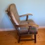 Classic Vintage Upholstered Armchair with Solid Wood Frame | Excellent Condition Image 4