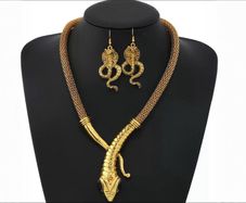 Snake Necklace and Earrings Set