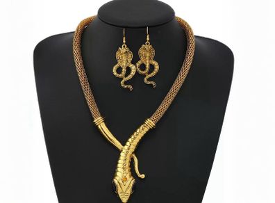 Snake Necklace and Earrings Set