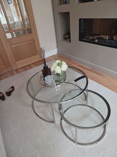 Laura Ashley Mirror chrome and.glass tables