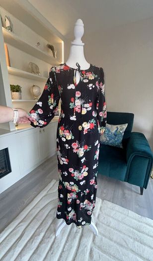 Ladies Black Multi Coloured Dress from Dunne Stores UK 10 / EU 38