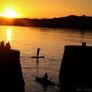 Dalkey Sunrise Dublin Printed Photograph on White Mount in a Dark Silver Frame Image 2