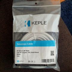 10m RF Coaxial TV Aerial Cable Male to Male + Gold-Plated RF Coupler