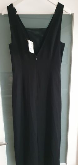 H&M black sheer panel's midi with side split Sz 12 - Bnwt Rrp 39.99