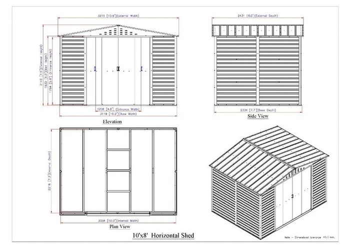 Alpine 10x8 Steel Garden Sheds+ FREE Delivery