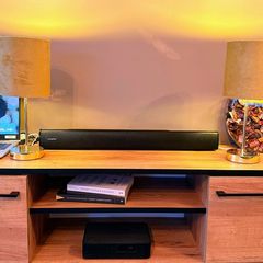 Pair of Velvet Table Lamps with Gold Base
