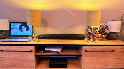 Pair of Velvet Table Lamps with Gold Base