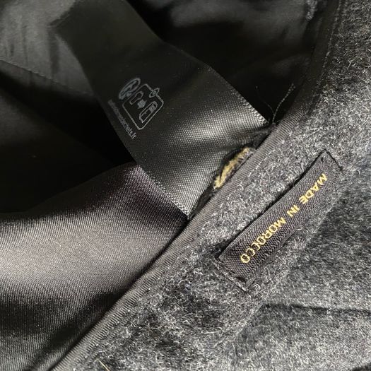 Massimo Dutti Dark Charcoal Grey Wool Wide Leg Trousers