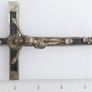 Antique Large Golgotha Crucifix Cross 6.5" Metal Ebony Wood German Skull Bones Image 8
