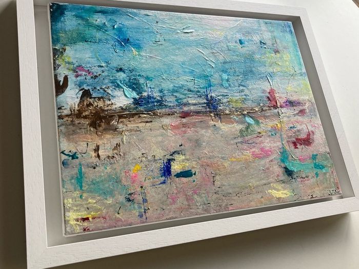 Original Seascape Painting Brittas bay beach Wicklow inspired Original Beachscape in Abstract