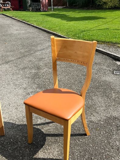 pine table and 2 chairs