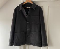 Paul Gavin Men's Wool Blend Chore Jacket Field Coat Charcoal Gray Size S