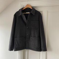 Paul Gavin Men's Wool Blend Chore Jacket Field Coat Charcoal Gray Size S