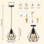 Pendant Light Fitting & Pendant Light Shade, White Cage Pendant Light Fixtures, Industrial Style Pendant Light Image 5