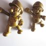 Nintendo Gold Trophy Series Super Mario Jakks 2.5" Figures X2 Image 3