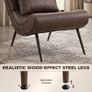 Modern Accent Chair with Footstool With 64cm Wide Seat Image 4