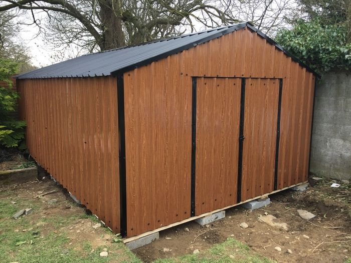 Garden Sheds Woodgrain Steel Cladding