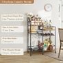 Bar Cart with Wine Rack and Glass Holder, Large Drinks Trolley with Storage for Liquor, Whiskey, Mini Bar  Freestanding Bar Stand for Kitchen, Dining Room or Home Decor Image 4