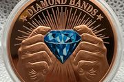 5 avdp oz Fine 999 Copper Bullion Diamond Hands Round.