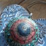 Turquoise,Coral and Lapis Mosaic Pendent Image 2