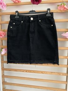 skirt river island black denim skirt size 10