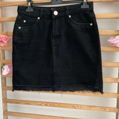 skirt river island black denim skirt size 10