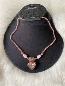 Brand new Jewellery- Pink Flower Necklace Heart Shape